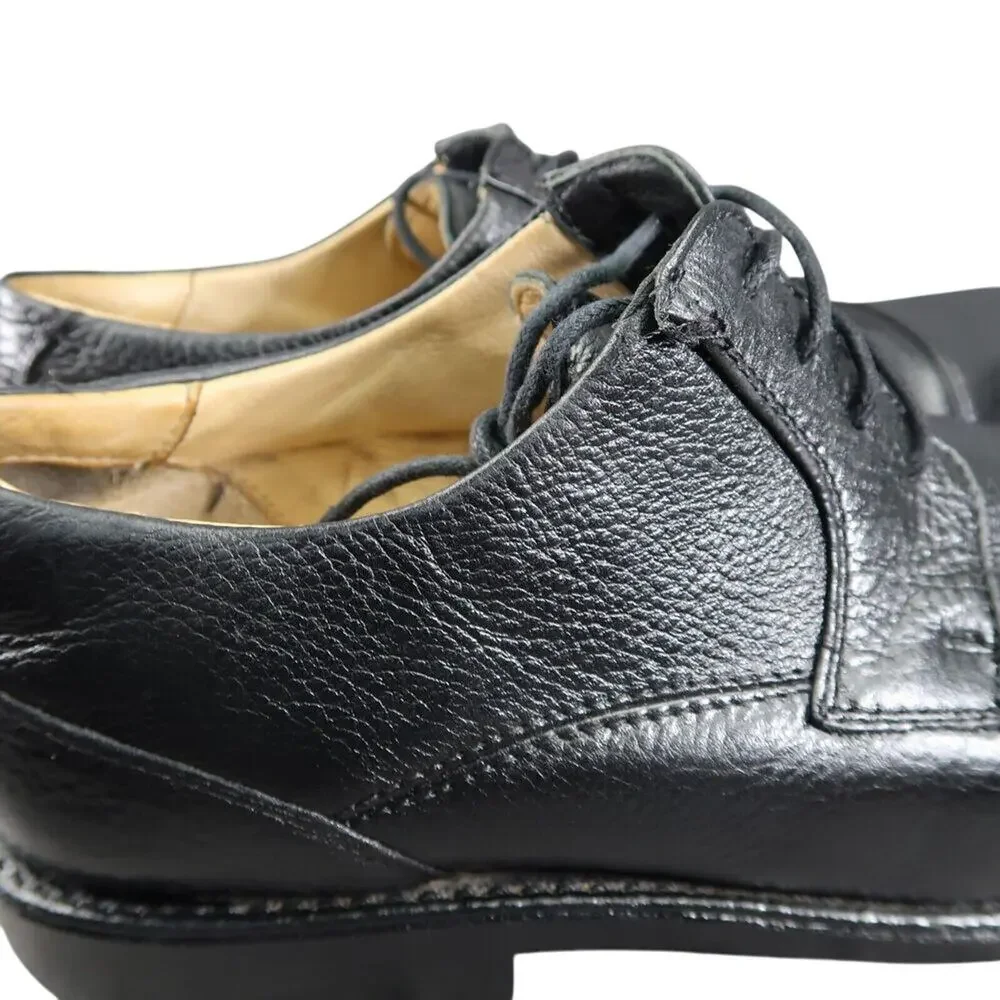 Belvedere Shoes Men 10.5 Oxford Cap Toe Duke Leather Black Classic Comfort Dress
